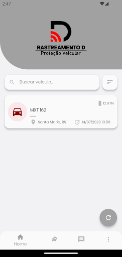 Android application Rastreamento D Veicular screenshort