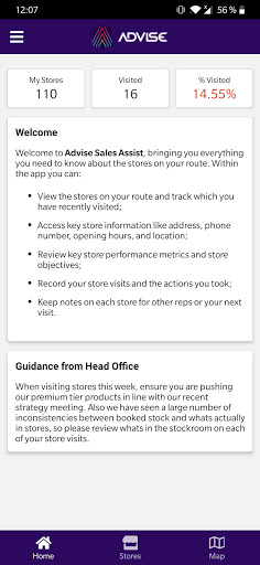 Android application Advise Sales Assist screenshort