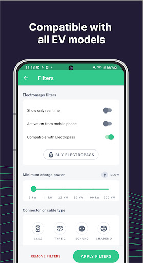 Screenshot of Electromaps: Charging stations