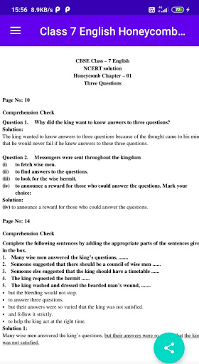 Class 7 English Honeycomb NCER Screen 2