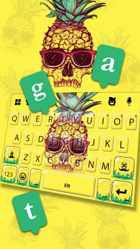Cool Pineapple Skull Keyboard Screen 3