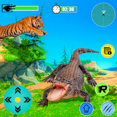Angry Tiger Wild Crocodile Sim icon