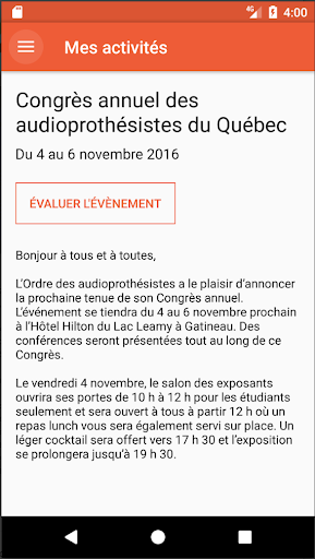 Android application Complément screenshort