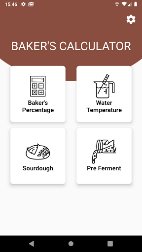 Android application Baker's Calculator screenshort