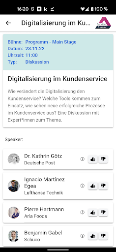 Android application Service Summit screenshort