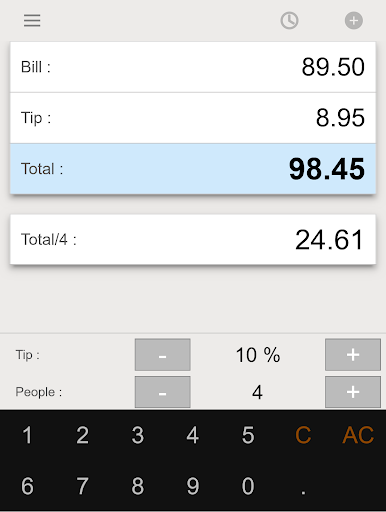 Screenshot of Tip Calculator - Split Bill