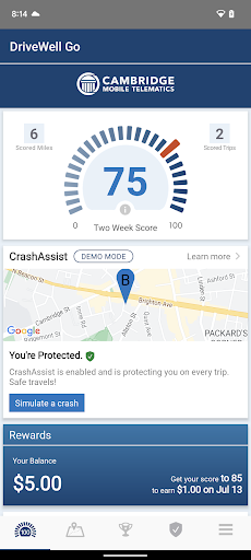 Android application DriveWell Go™ screenshort