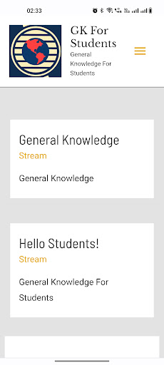 Android application GK For Students screenshort