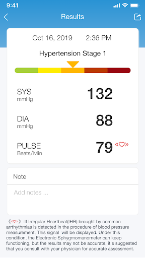 Screenshot of iHealth MyVitals