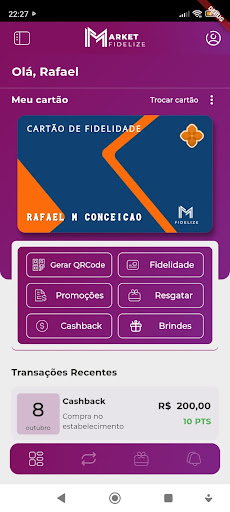 Android application Market Fidelize Cartões screenshort