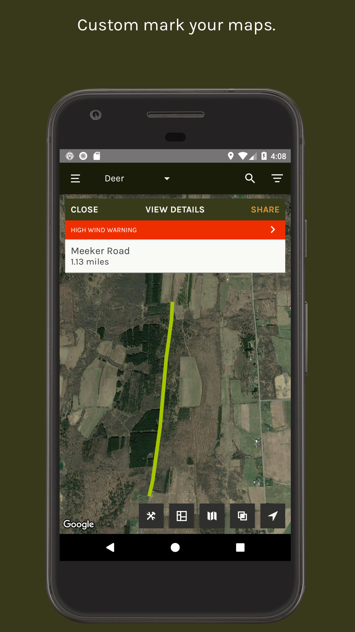 Android application ScoutLook Hunting App: Weather & Property Lines screenshort