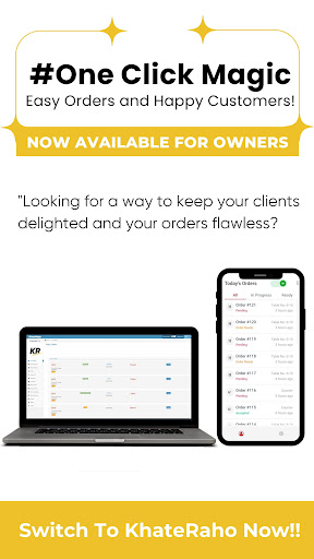 Android application KhateRaho Restaurant Attendant screenshort