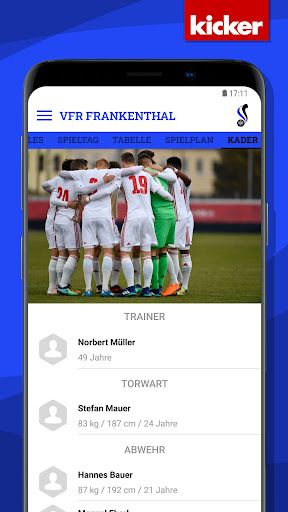Android application VfR Frankenthal screenshort