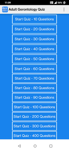 Android application Adult Gerontology Quiz screenshort
