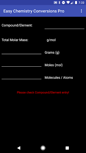 Android application Easy Chemistry Conversions Pro screenshort