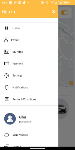 Android application Ride Hub-In screenshort