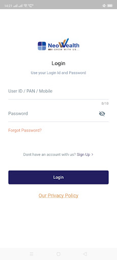 Android application NeoWealth screenshort