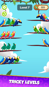 鳥の並べ替えパズル：並べ替えゲーム