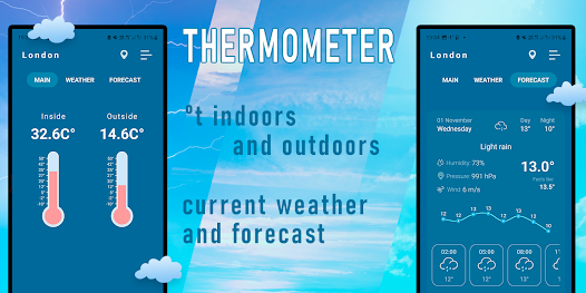Station météo connectée LCD couleur - Thermomètre int./ext. / Hygromètre  int./ext. - Connexion Wifi - App GooglePlay / AppStore