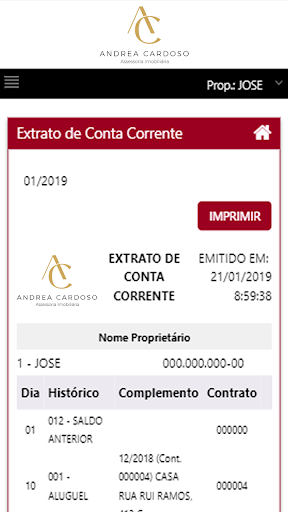 Android application Andrea Cardoso Digital screenshort