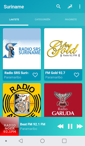 Android application Suriname radios online screenshort