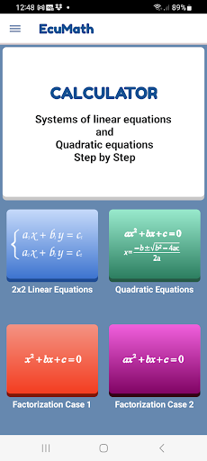 Android application EcuMath Equations Calculator screenshort