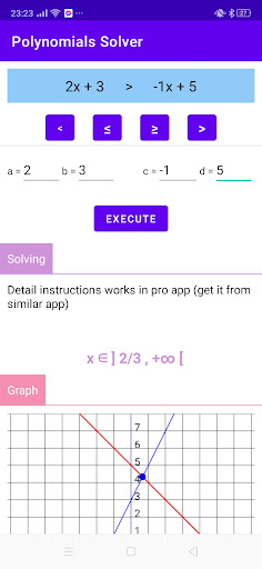 Android application Inequality solver screenshort