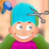 Child game /blue hair cut icon