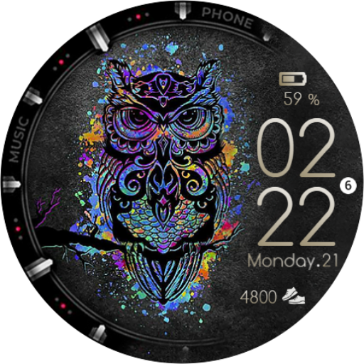 Color Owl Watch Face Wear OS logo