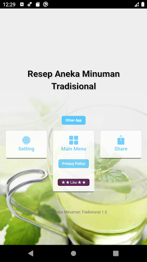 Android application Resep Minuman Tradisional Enak screenshort