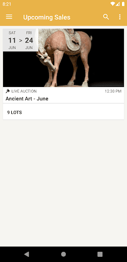 Android application Apollo Art Auctions screenshort