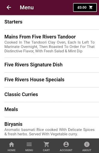 Five Rivers Indian Restaurant Screen 2