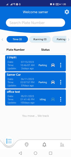 Android application Raqb Track screenshort