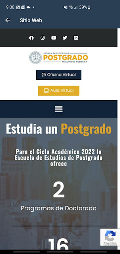 Android application POSTGRADOFIUSAC screenshort