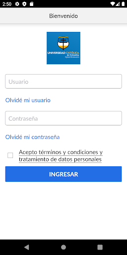 Android application UCatólicApp screenshort