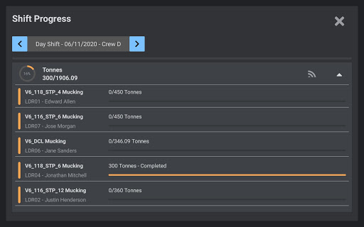 Deswik.OPS Operator App Screen 3