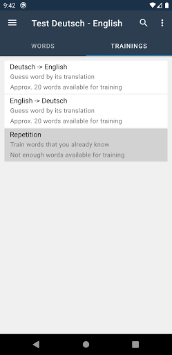 Vortaro - personal dictionary Screen 3