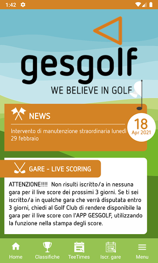 Android application GesGolf screenshort