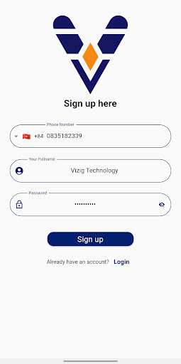 Android application VizigTalk screenshort