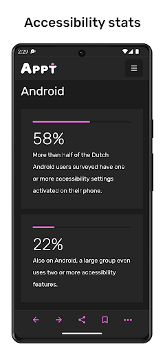 Android application Appt - App accessibility screenshort