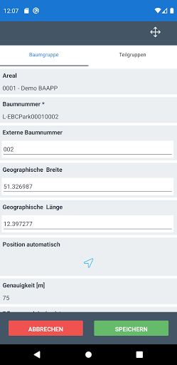 VitriApp-Bäume Screen 3