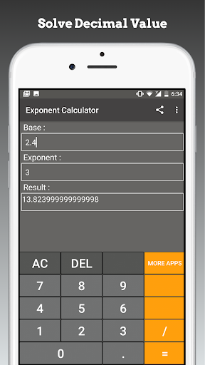 Screenshot of Exponent Calculator