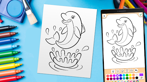 Dolphins coloring pages  screenshots 5