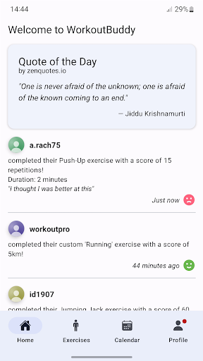 WorkoutBuddy Screen 2