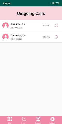 Sakura Dial application Screen 3