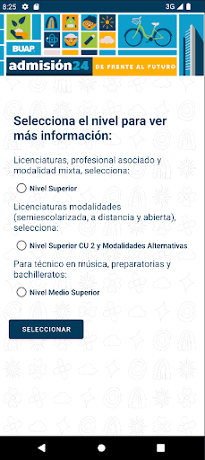 Android application Admisión BUAP screenshort