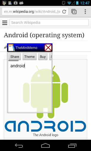 Android application TheMiniMemo screenshort