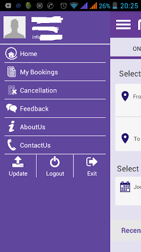 PurpleBus.in Bus Tickets Screen 2