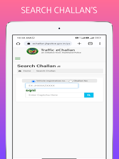 Jharkhand E Traffic Challan