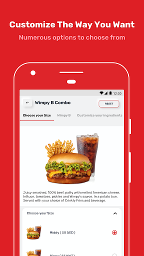 WIMPY UAE - Order burgers Screen 3